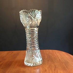 Tall Fluted Crystal Vase